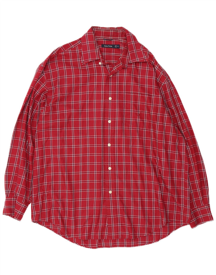 Ανδρικό πουκάμισο Nautica XL Red Check Cotton