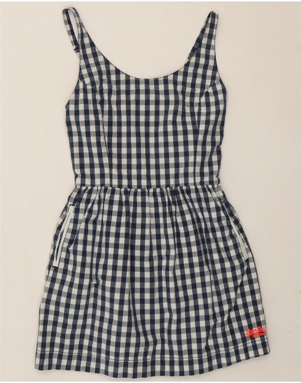 Superdry Γυναικείο Sundress UK 10 Small Navy Blue Gingham Cotton