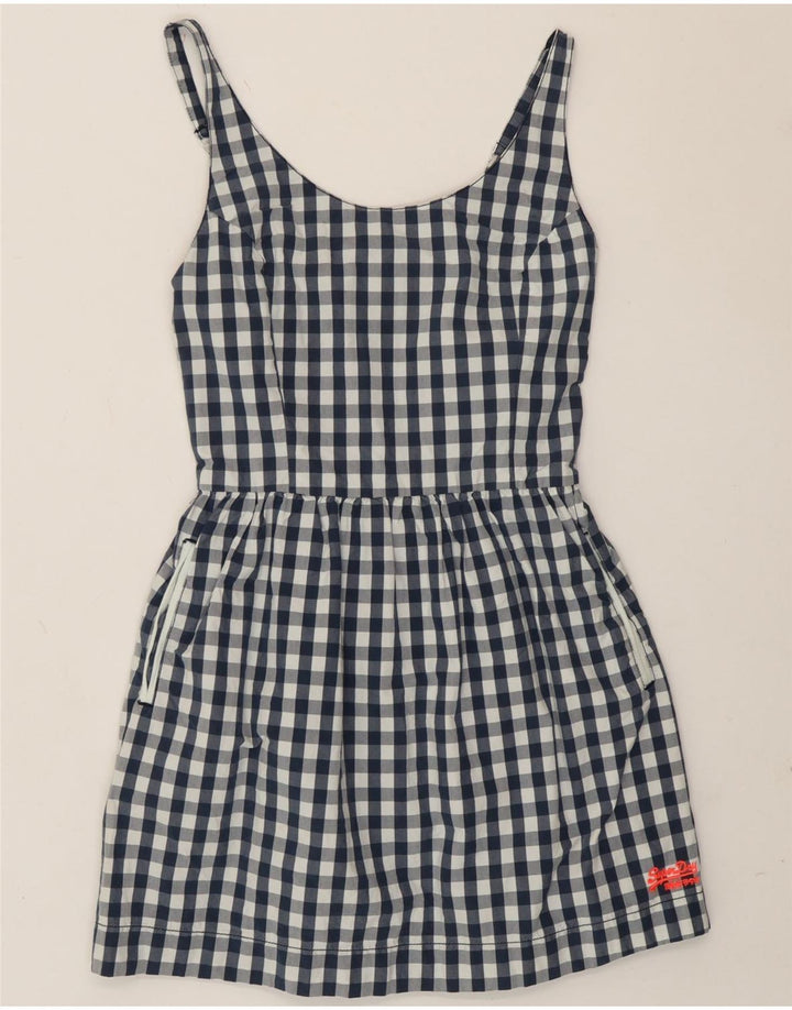 Superdry Γυναικείο Sundress UK 10 Small Navy Blue Gingham Cotton