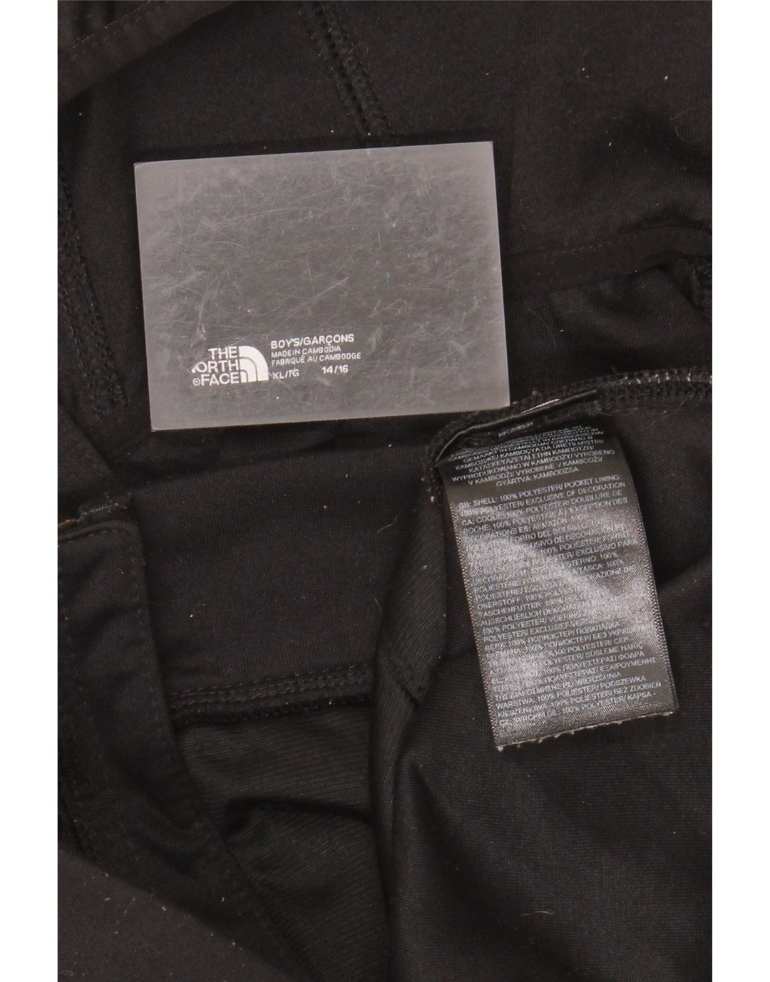 THE NORTH FACE Boys πουλόβερ με φερμουάρ κουκούλα 14-15 ετών XL μαύρο πολυεστέρα