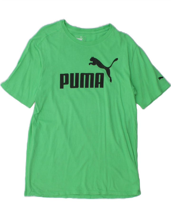 PUMA Mens Graphic T-Shirt Top Small Green Cotton Vintage Puma and Second-Hand Puma from Messina Hembry 