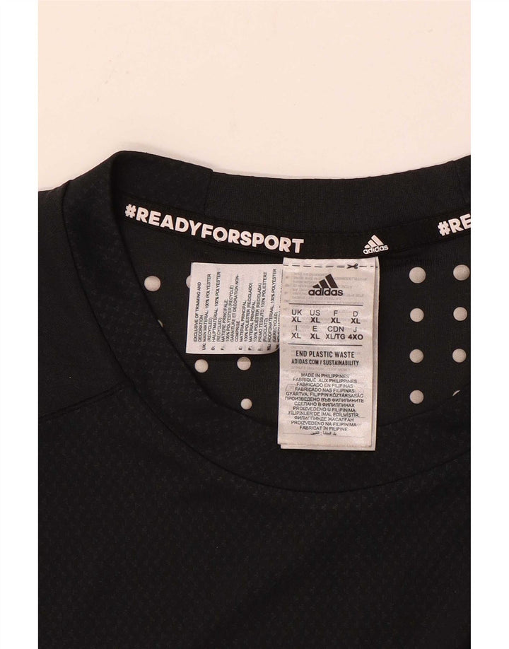 Ανδρικό T-Shirt Adidas Top XL με μαύρο στίγματα από πολυεστέρα