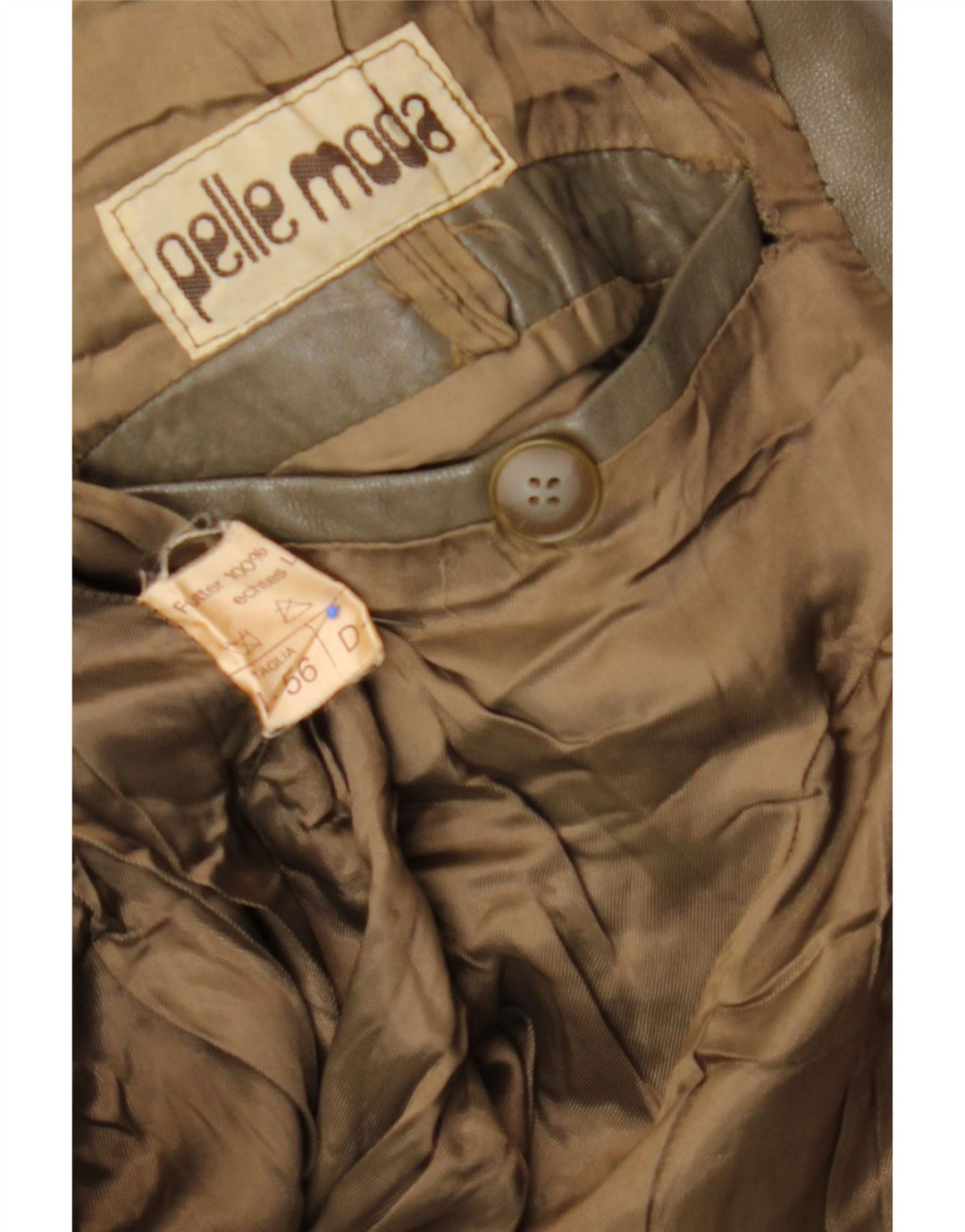 VINTAGE Ανδρικό Δερμάτινο Μπουφάν IT 56 3XL Καφέ Δερμάτινο