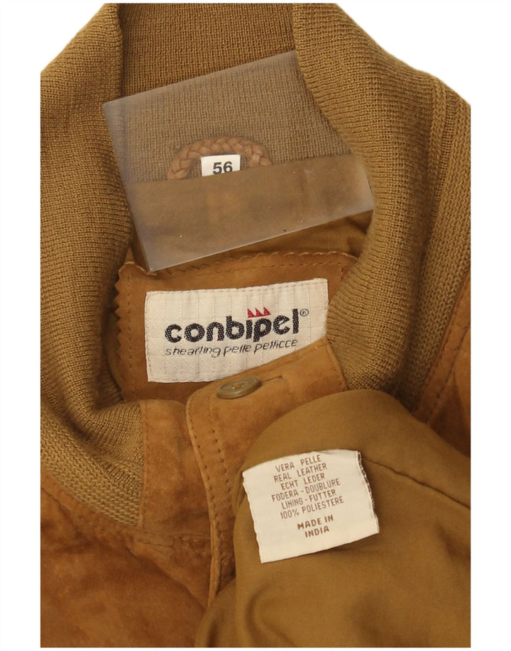 Conbipel Ανδρικό Suede Bomber Jacket IT 56 2XL Beige Leather