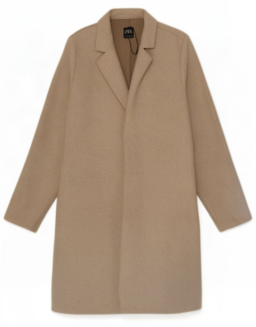 Zara Γυναικείο Ανοιχτό Πανωφόρι UK 10 Small Beige Polyester
