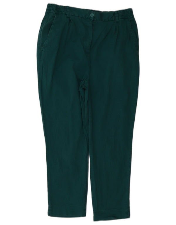 Benetton Γυναικείο Cropped Παντελόνι UK 12 Medium W32 L25 Green Cotton
