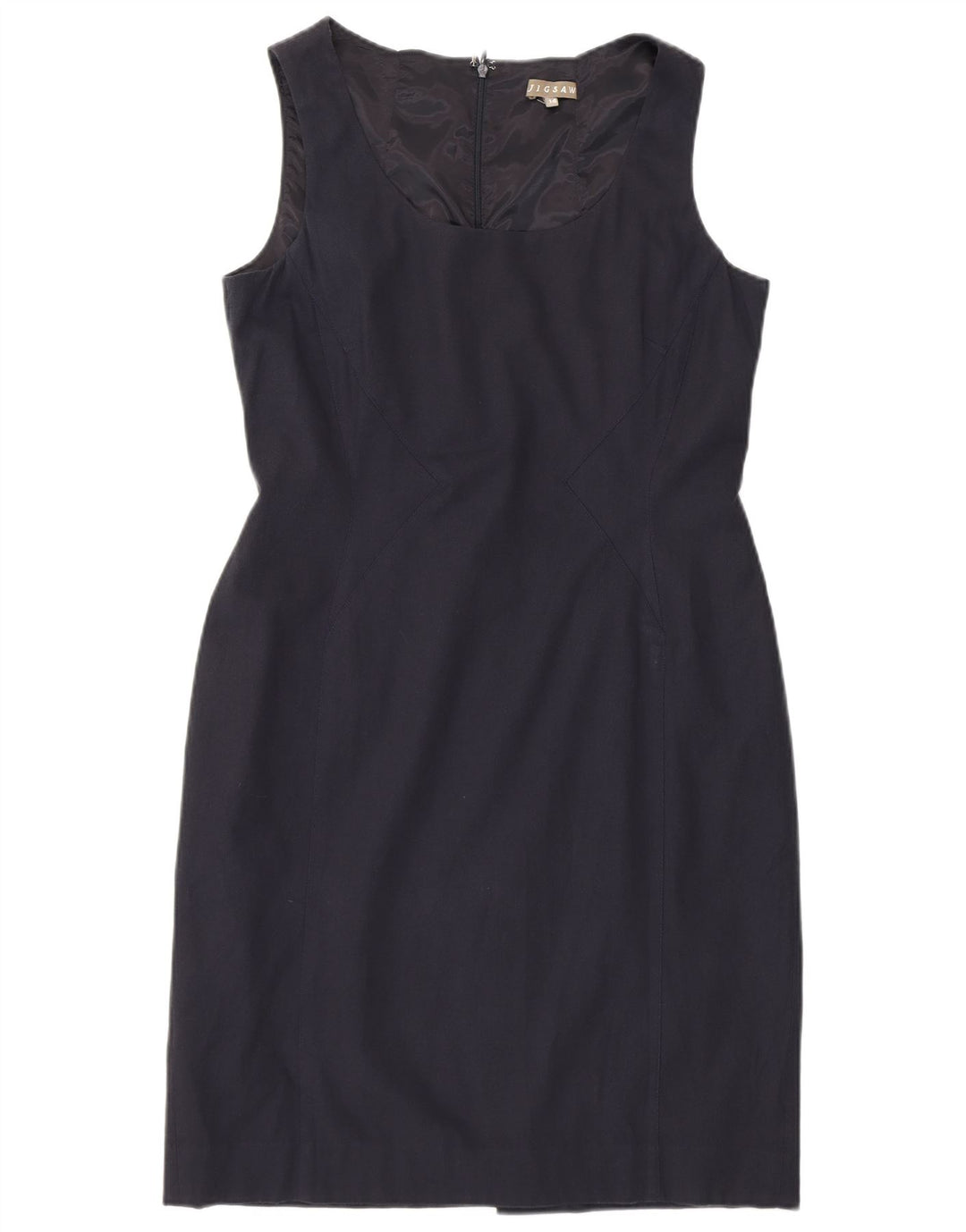 Γυναικείο αμάνικο φόρεμα Jigsaw UK 14 Medium Navy Blue Viscose