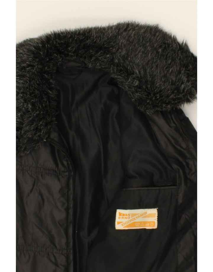 VINTAGE Womens Padded Coat UK 18 XL Black Polyamide Vintage Vintage and Second-Hand Vintage from Messina Hembry 