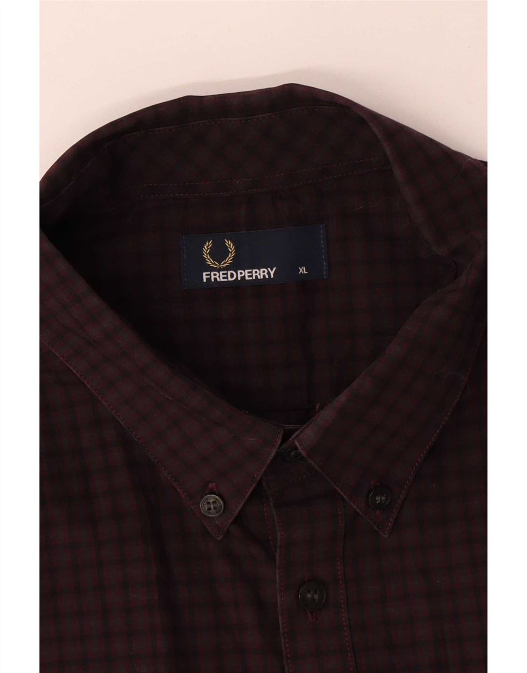 Fred Perry Ανδρικό πουκάμισο XL Μπορντό βαμβακερό