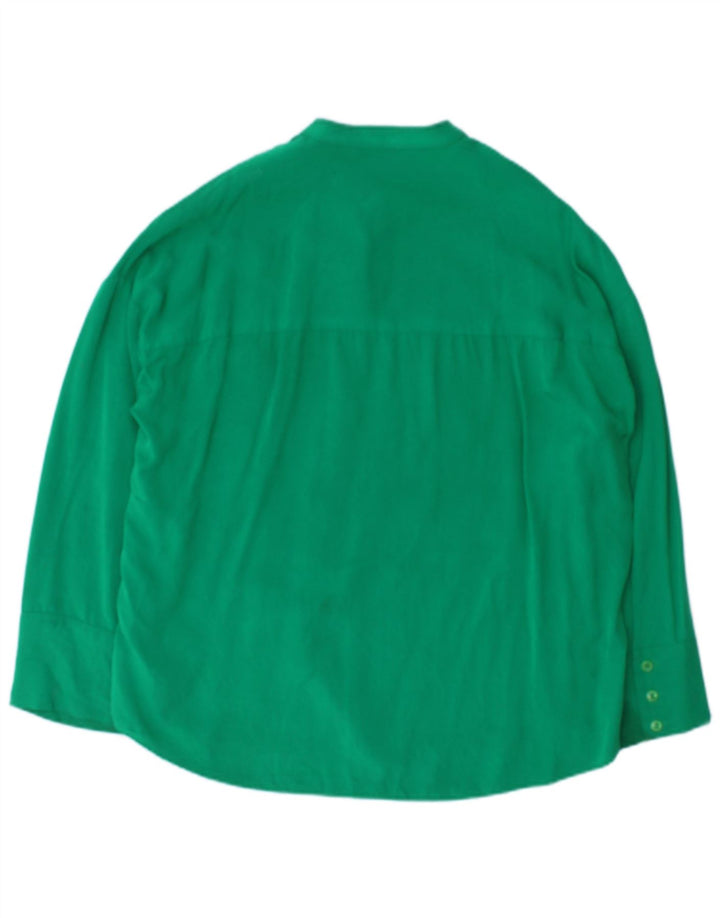 Zara Γυναικείο πουκάμισο Oversized Μπλούζα UK 10 Small Green Viscose