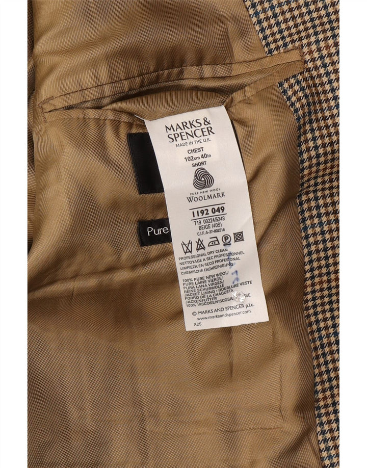 Marks & Spencer Ανδρικό σακάκι με 2 κουμπιά μπλέιζερ UK 40 μέτριο μπεζ μαλλί