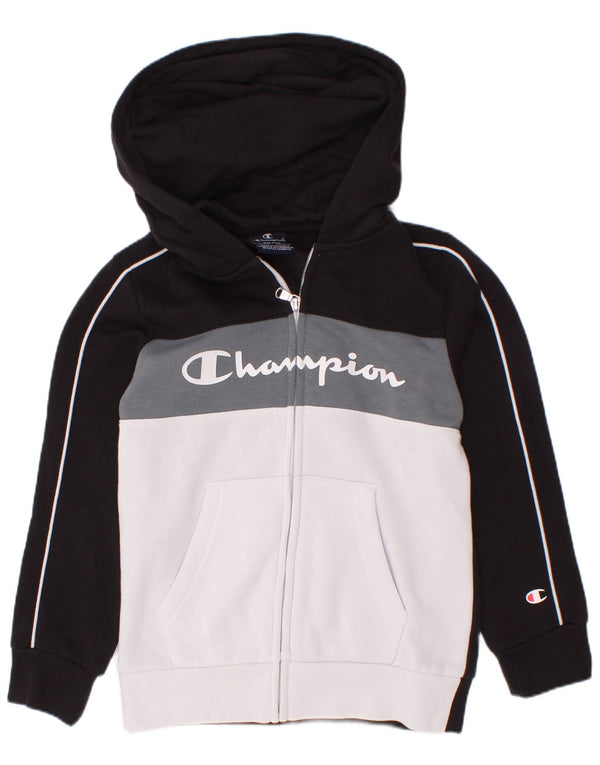Champion Boys Graphic Zip Hoodie πουλόβερ 7-8 ετών Small Black Colourblock