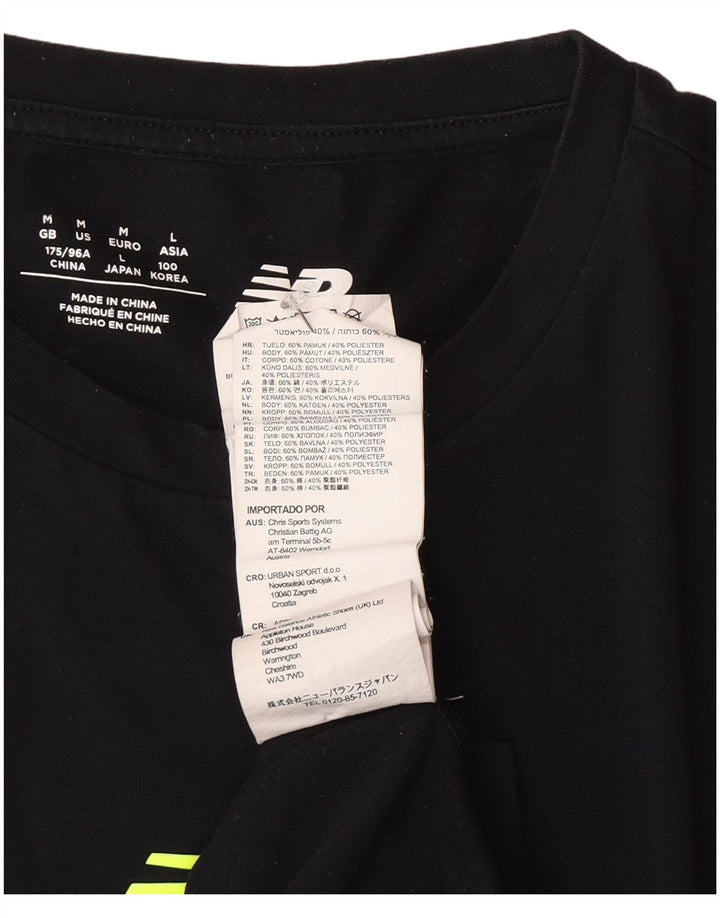 Ανδρικό γραφικό T-Shirt New Balance Top Μεσαίο Μαύρο Βαμβακερό