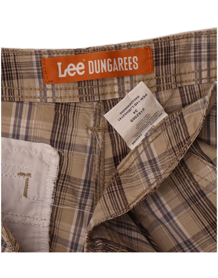 Ανδρικό σορτς φορτίου LEE Dungarees W34 Large Beige Check Cotton