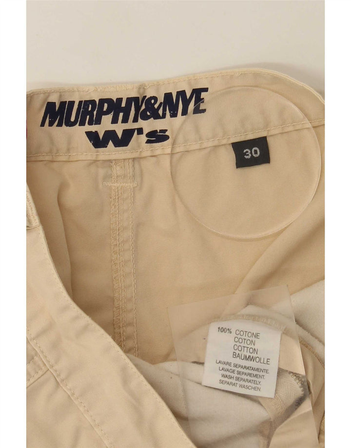 Murphy & Nye Γυναικείο ψηλό ψηλό σορτς Cargo Μεσαίο W30 Μπεζ βαμβακερό
