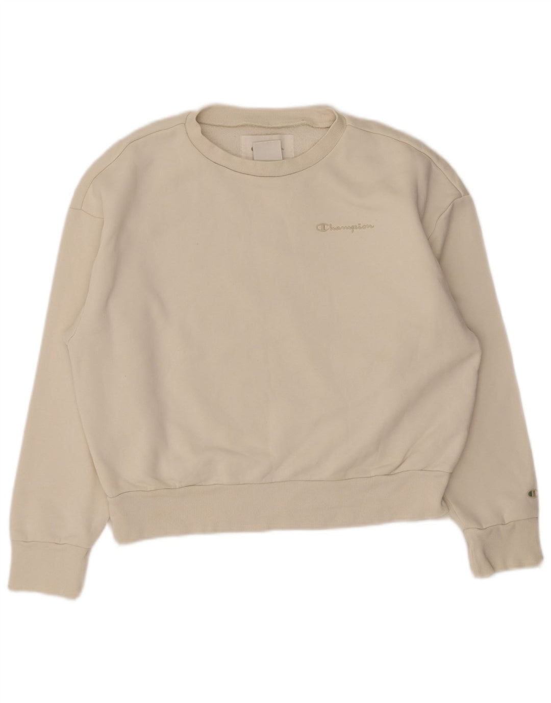 Champion Γυναικεία φούτερ μεγάλου μεγέθους Jumper UK 16 Large Off White βαμβακερά