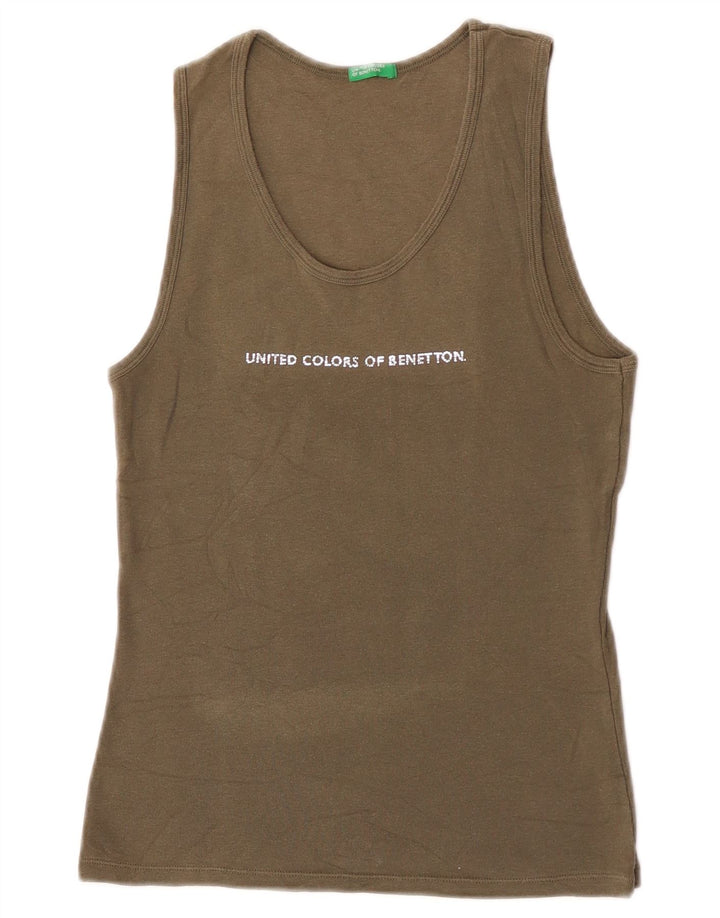 Γυναικείο γραφικό γιλέκο Benetton Top UK 8 Small Khaki