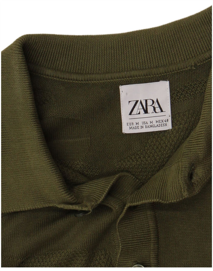Zara Ανδρικό Πόλο Μπλουζάκι Μεσαίο Χακί Καμουφλάζ