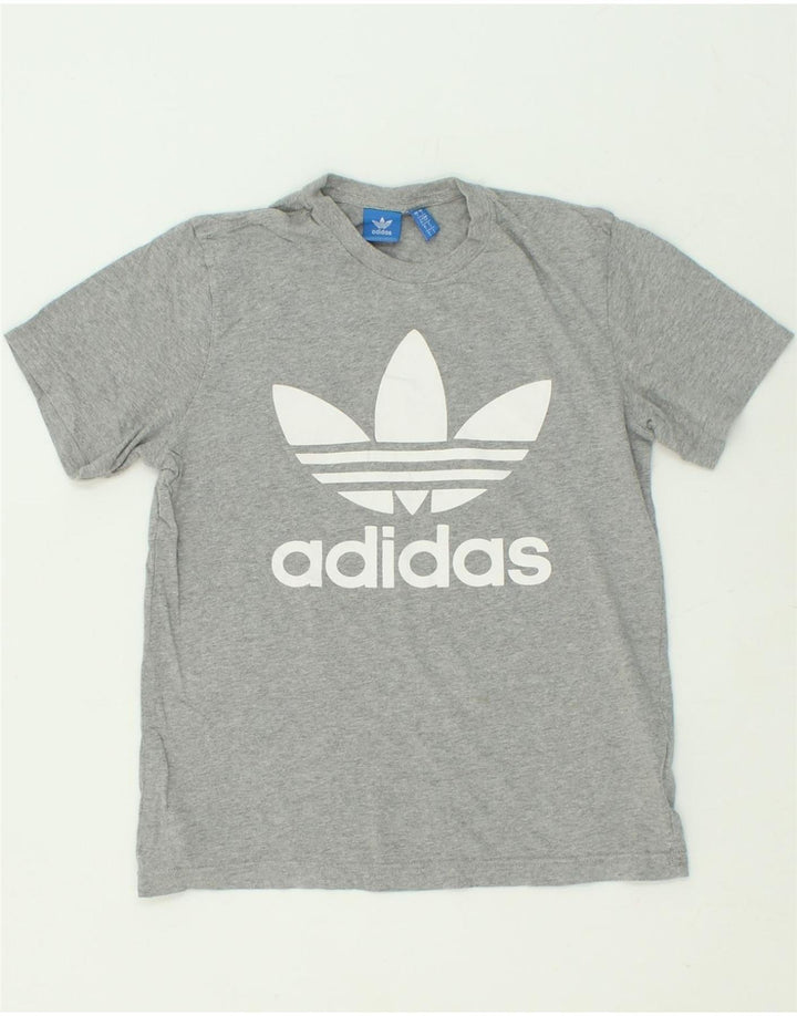 ADIDAS Mens Graphic T-Shirt Top Small Grey Cotton Vintage Adidas and Second-Hand Adidas from Messina Hembry 