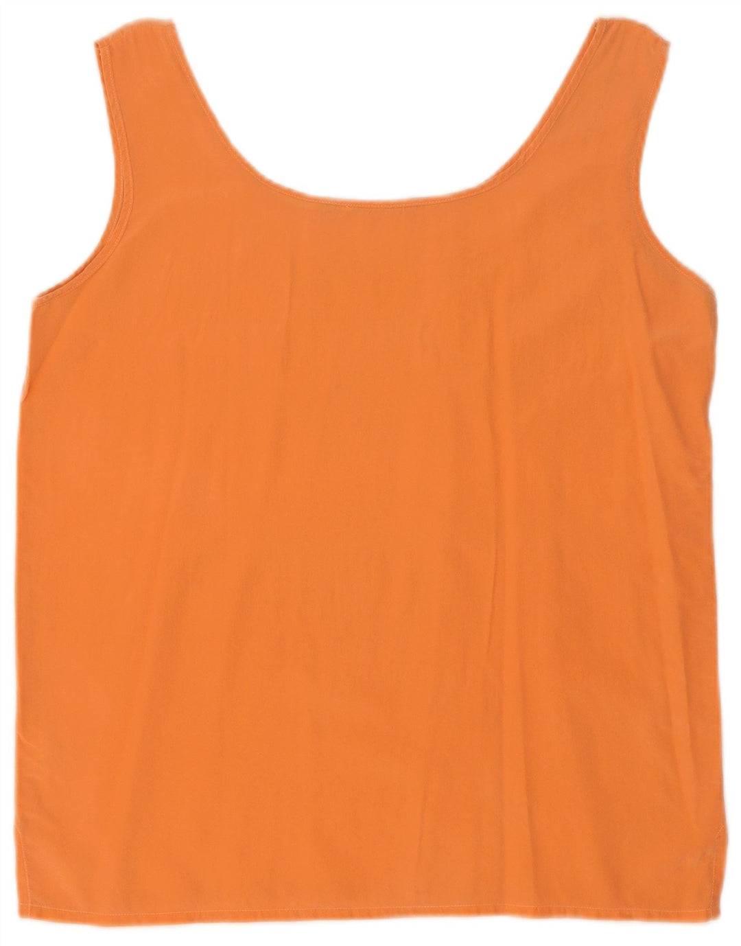 Vintage γυναικεία αμάνικη μπλούζα τοπ UK 14 Medium Orange Silk