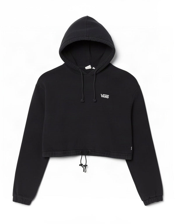Vans Womens Crop Hoodie Jumper UK 10 Small Black