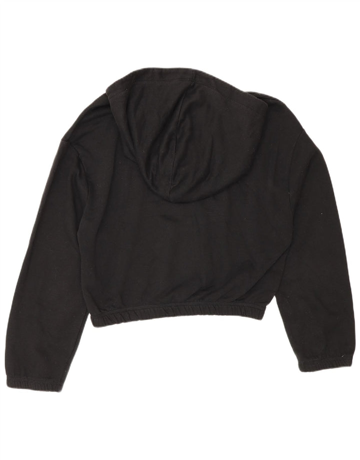 Zara Womens Crop Hoodie Jumper UK 14 Medium Black