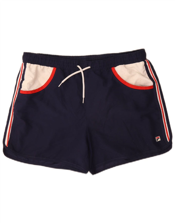 Ανδρικό σορτς κολύμβησης Fila Μεγάλο μπλε Navy Colorblock Πολυεστέρας