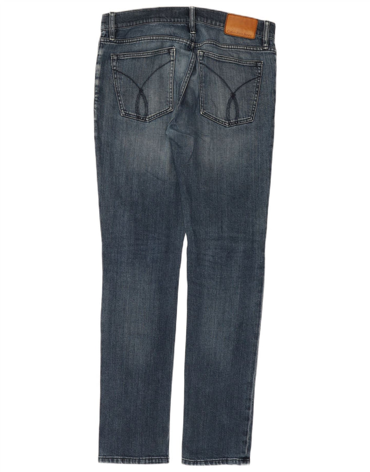 CALVIN KLEIN Ανδρικό τζιν Distressed Slim W32 L34 Μπλε βαμβακερό