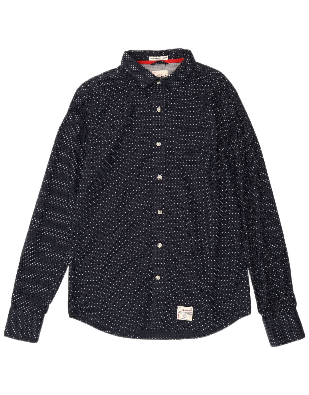 Ανδρικό πουκάμισο Superdry XL Navy Blue πουά βαμβακερό