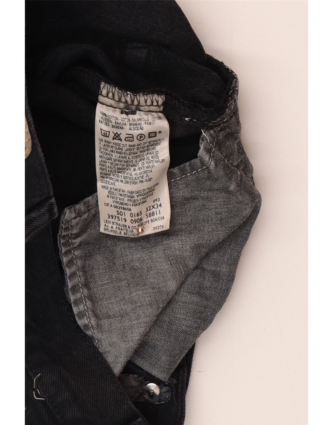 LEVI'S Ανδρικό τζιν σορτς 501 W32 Μεσαίο μαύρο βαμβακερό