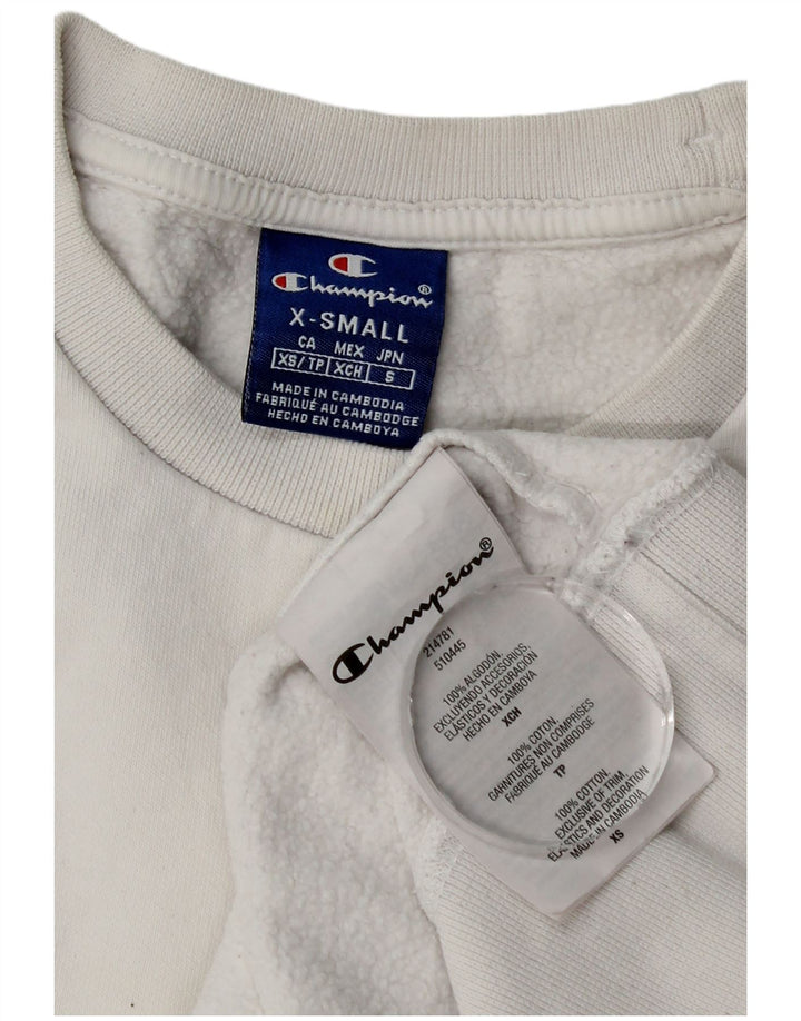 Champion Γυναικείο φούτερ μεγάλου μεγέθους Jumper UK 6 XS Λευκό βαμβακερό