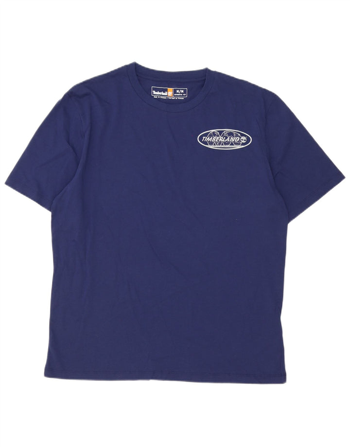 Ανδρικό γραφικό T-Shirt Timberland Top από μεσαίο ναυτικό μπλε βαμβακερό