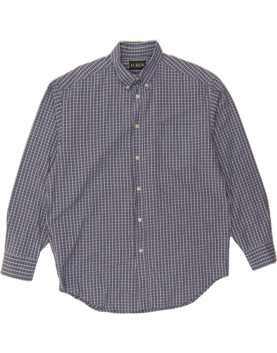 J. CREW Mens Shirt Large Navy Blue Check Cotton Vintage J. Crew and Second-Hand J. Crew from Messina Hembry 