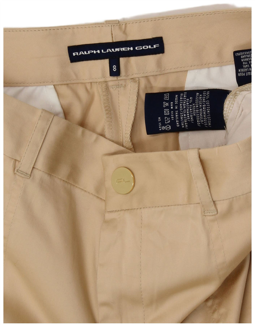 Ralph Lauren Γυναικείο παντελόνι Golf Capri US 8 Medium W30 L21 Beige βαμβακερό