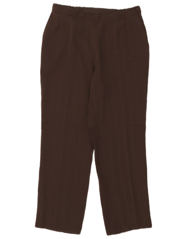 Marks & Spencer Γυναικείο Casual Παντελόνι UK 16 Large W31 L27 Καφέ ριγέ