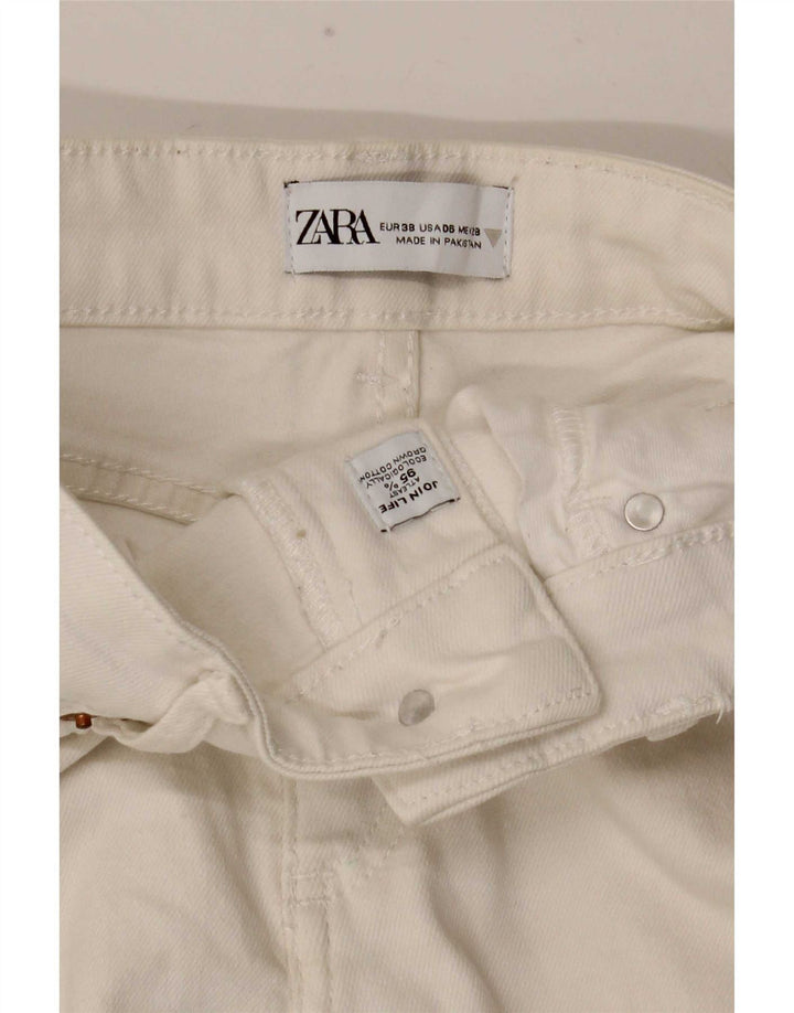 Zara Γυναικείο τζιν EU 38 Small W28 L26 Λευκό βαμβακερό