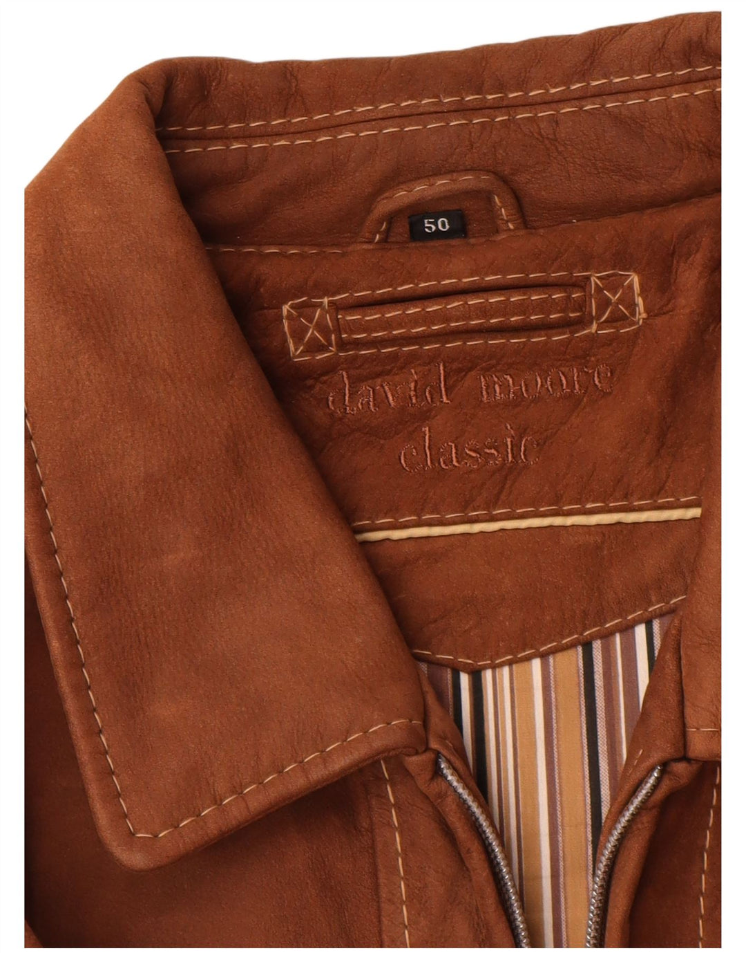 David Moore Ανδρικό Δερμάτινο Μπουφάν IT 50 Large Brown Δερμάτινο