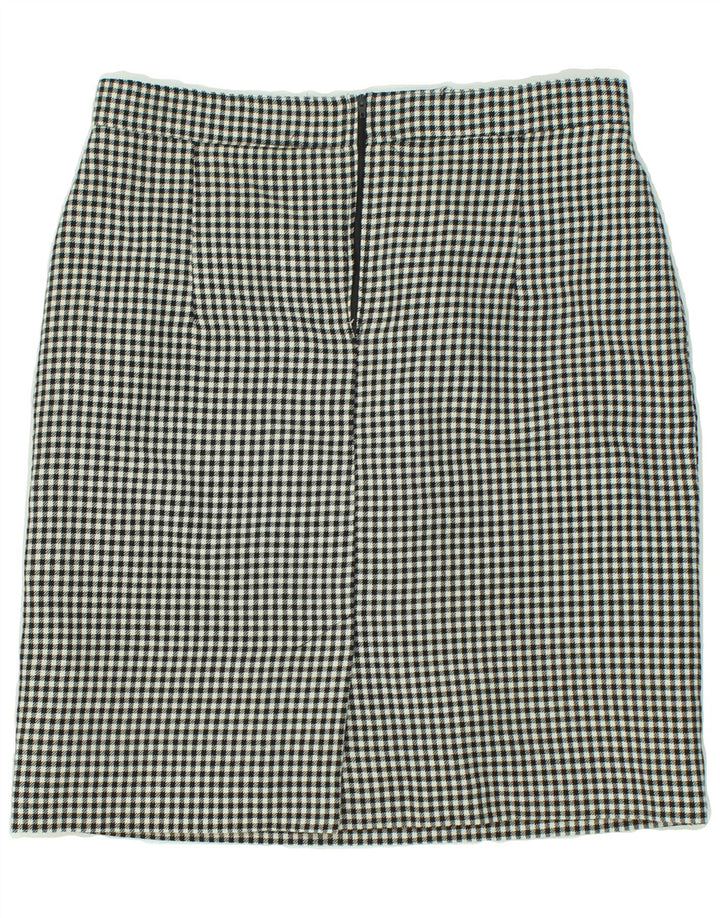 TREVIRA Womens Straight Skirt IT 44 Medium W32 Black Check Polyester Vintage Trevira and Second-Hand Trevira from Messina Hembry 