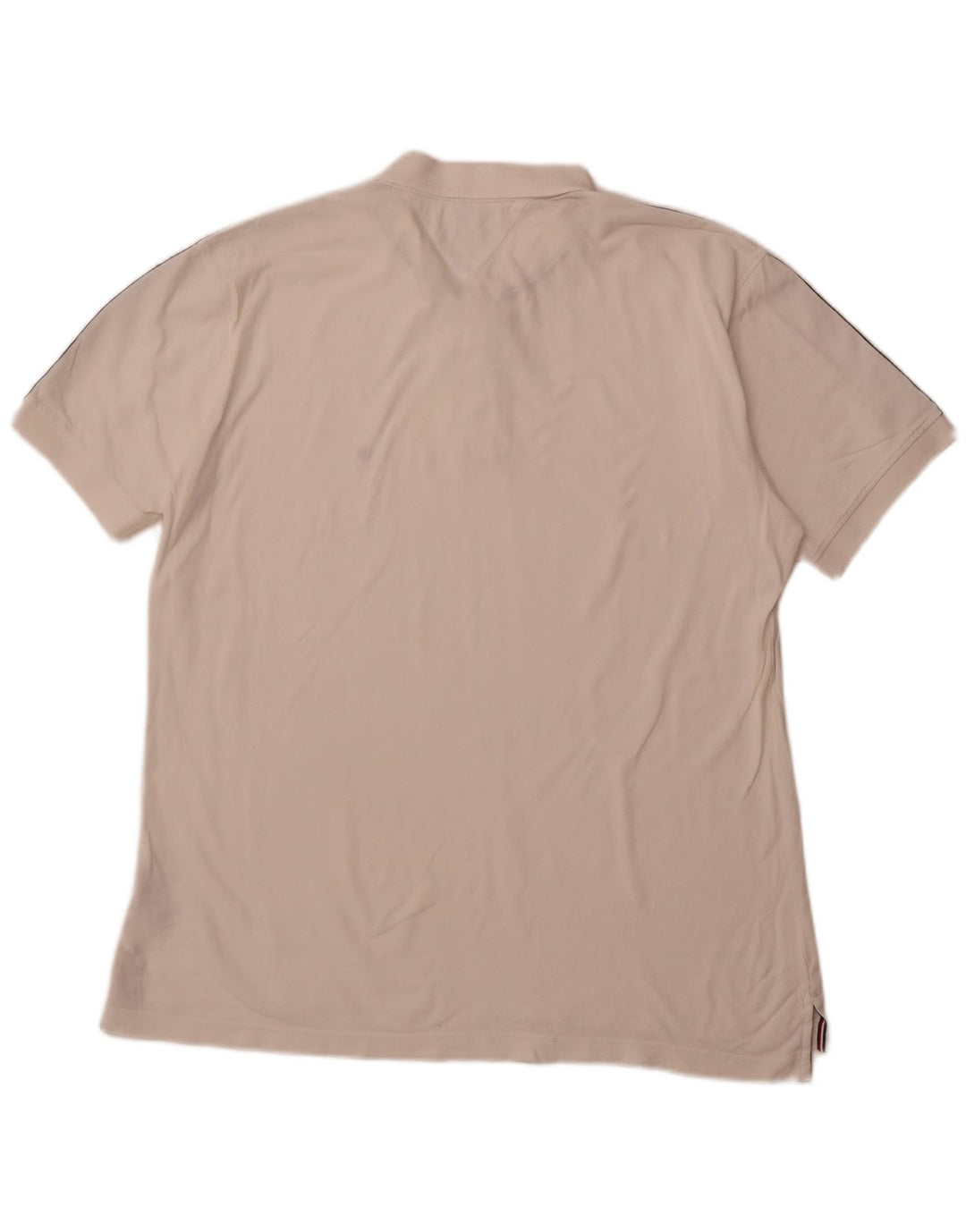 TOMMY HILFIGER Ανδρικό μπλουζάκι πόλο με κανονική εφαρμογή 2XL λευκό βαμβακερό μπλοκ