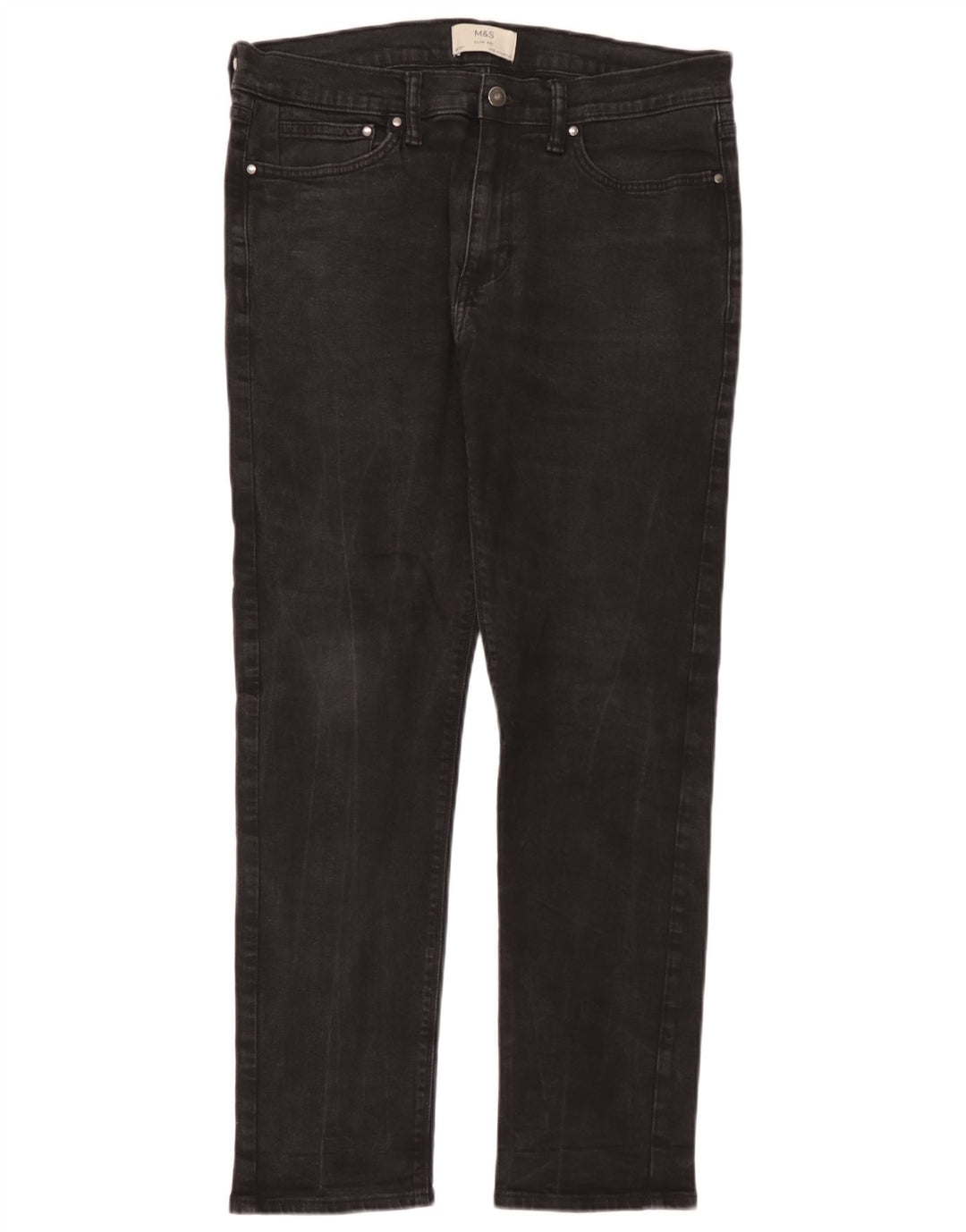 Marks & Spencer Ανδρικό Slim Jeans W34 L31 Μαύρο βαμβακερό