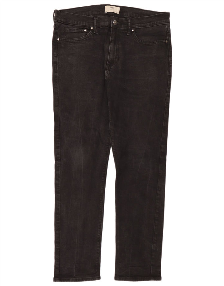 Marks & Spencer Ανδρικό Slim Jeans W34 L31 Μαύρο βαμβακερό