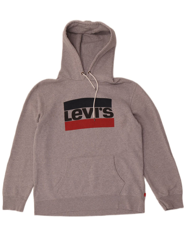 Ανδρικό γραφικό κουκούλα Levi's μεγάλο γκρι βαμβακερό