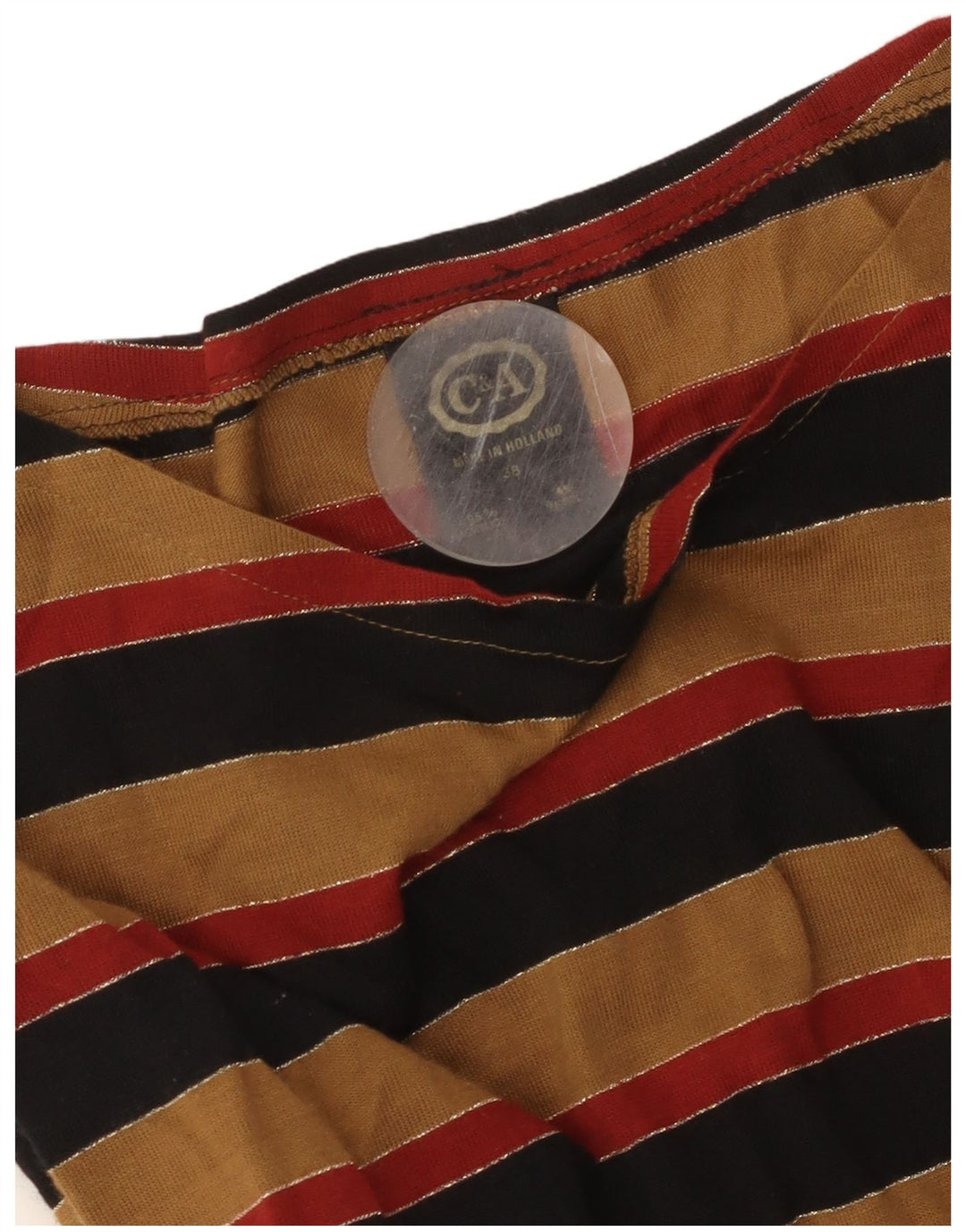 Γυναικείο μακρυμάνικο μάξι φόρεμα C&A EU 38 Μεσαίο καφέ ριγέ ακρυλικό