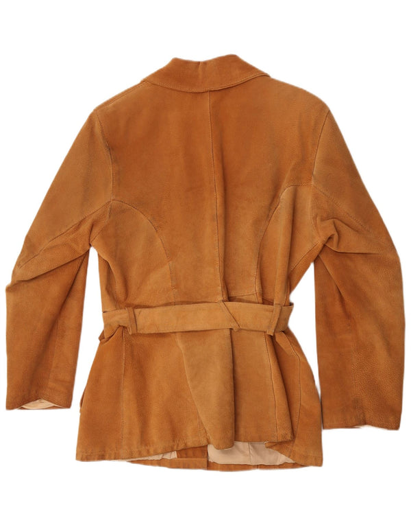 Vintage Γυναικείο Suede Jacket UK 14 Medium Brown Δερμάτινο