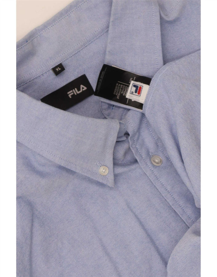 Ανδρικό πουκάμισο Fila XL Μπλε βαμβακερό