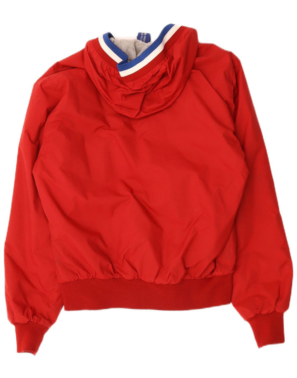 North Sails Mens Hooded Bomber Jacket UK 36 Small Red Polyester