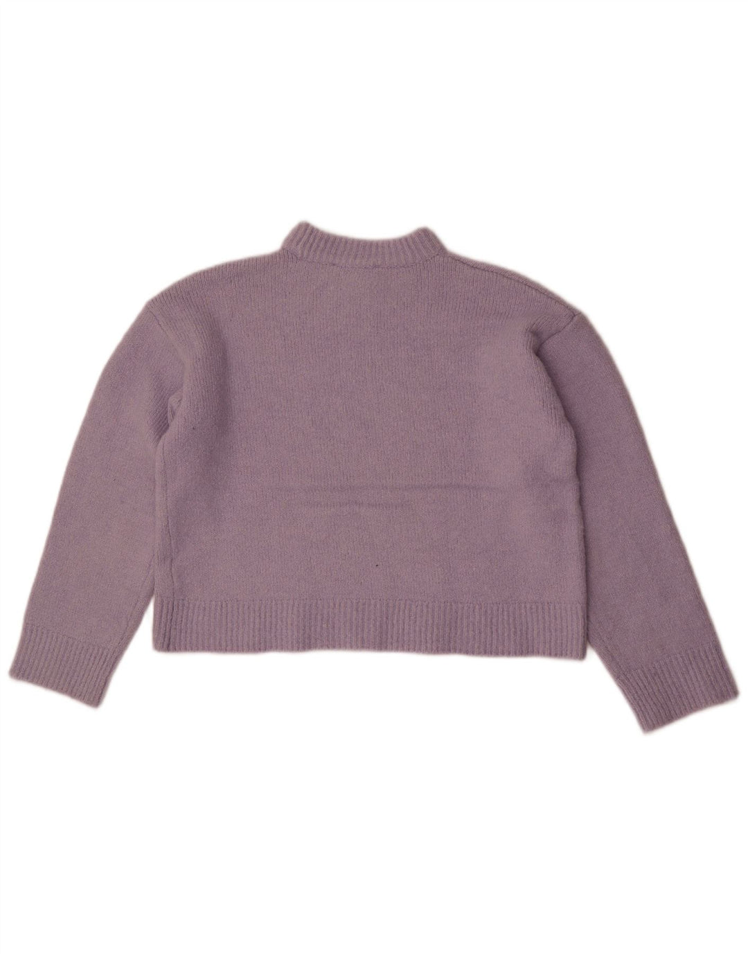 Zara Γυναικείο πουλόβερ με λαιμόκοψη Crop Crop UK 14 Medium Purple Polyester