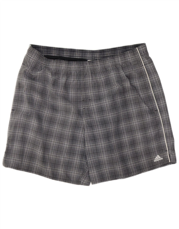 Ανδρικό σορτς κολύμβησης ADIDAS Large Grey Check Polyester