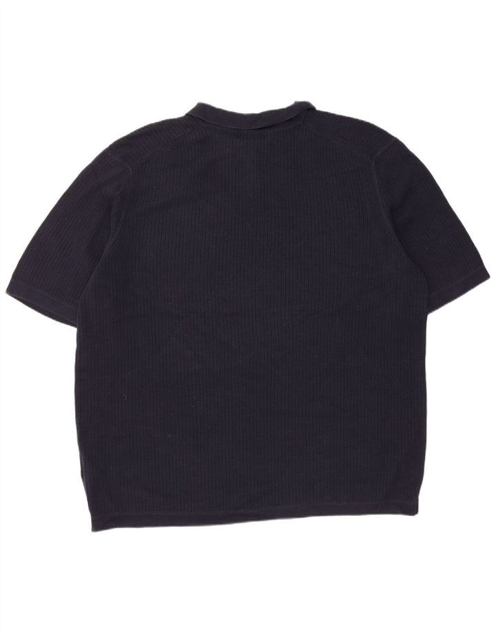 EDDIE BAUER Ανδρικό πουλόβερ με κοντό μανίκι πόλο με λαιμόκοψη XL Navy Blue