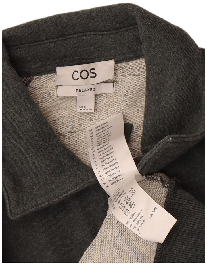 Ανδρικό φούτερ Cos Relaxed Zip Lack Jumper από μεσαίο πράσινο βαμβακερό